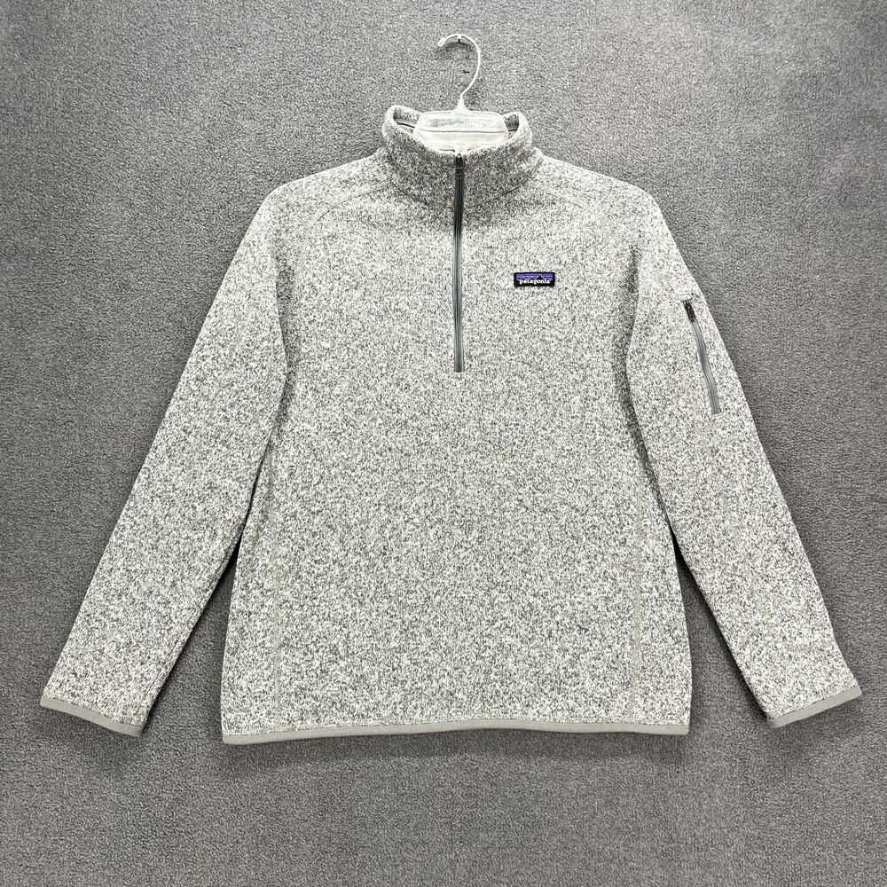 Patagonia Better Sweater Womens Large‎ Gray 1/4 Zip Mock Neck Pullover